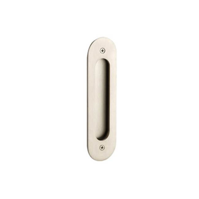 Emtek - Flush Pull, Narrow Oval 2'' x 7 1/4'' US3NL - Unlacquered Brass