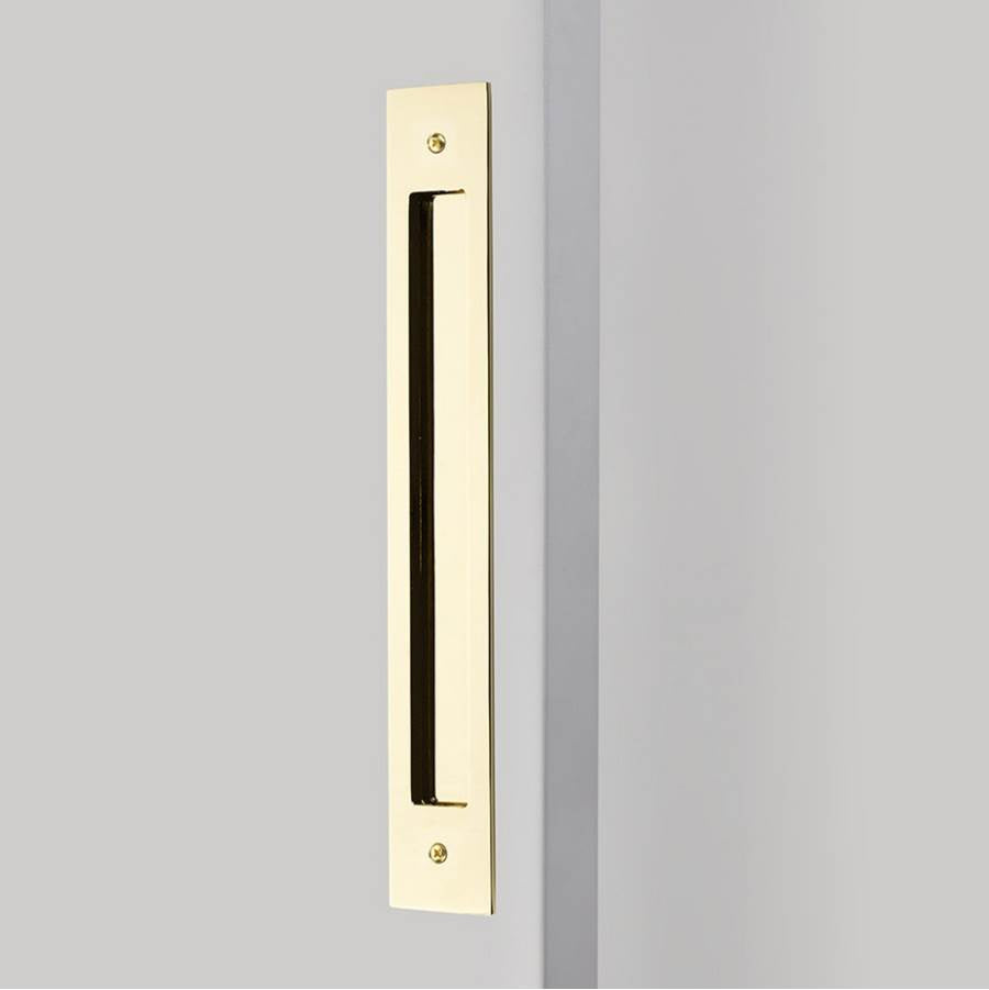 Emtek - Modern Rectangular Flush Pull for Door Pull, 8'' C-C, US3 - Polished Brass