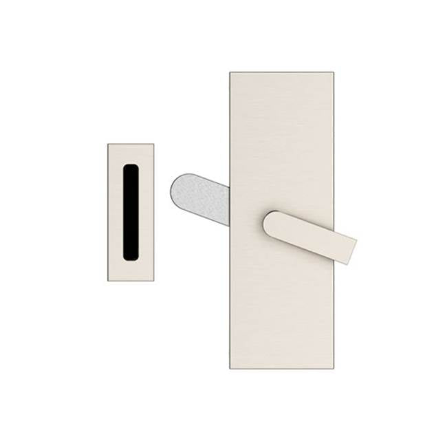 Emtek - Modern Rectangular Barn Door Privacy Lock with Strike US4 - Satin Brass