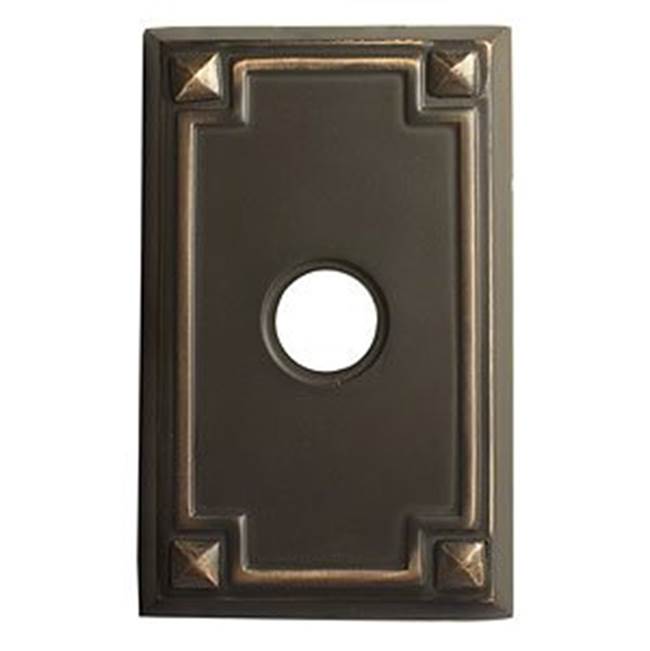 Concealed, Privacy, Arts and Crafts Rectangular Rosette, Merrimack Lever, US10B