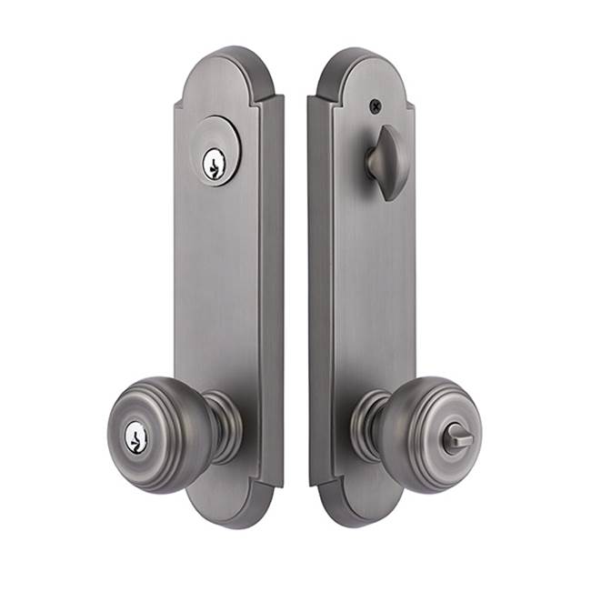 Emtek - 2-PT Lock Key in Knb/Lvr Dummy, Annapolis Plate, Egg Knob, US4 - Satin Brass