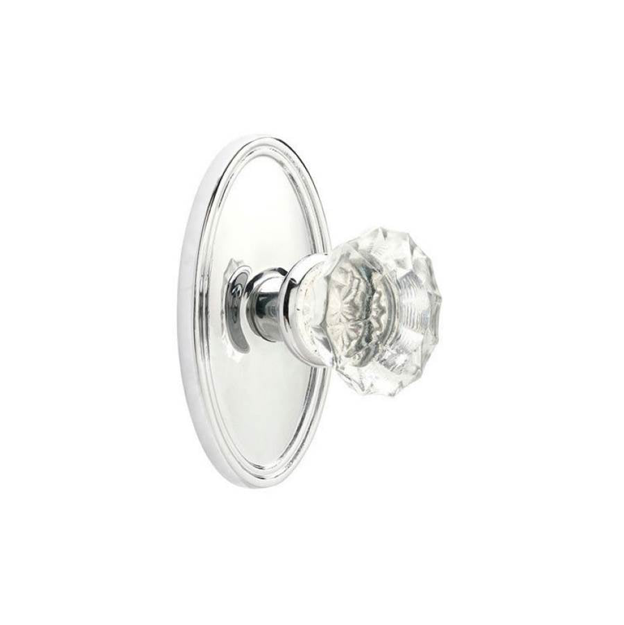 Concealed, Privacy, Oval Rosette, Astoria Clear Knob, US10B