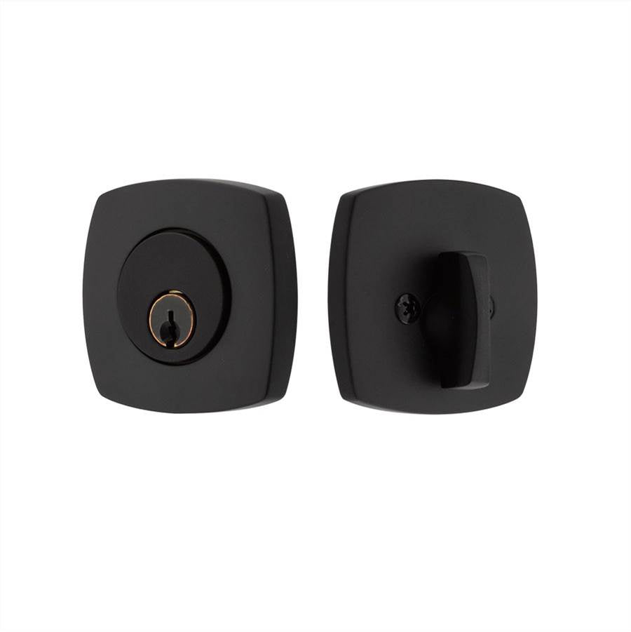 Emtek - Weiser Keyway, Urban Modern Deadbolt, Single Cylinder, US19 - Flat Black