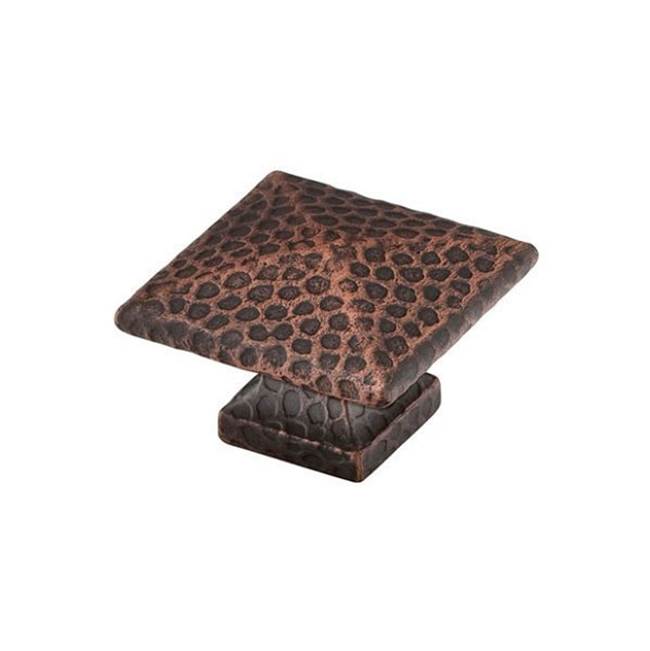 Emtek - Arts and Crafts Square Dimpled Knob, 1'', US10B - Oil Rubbed Bronze