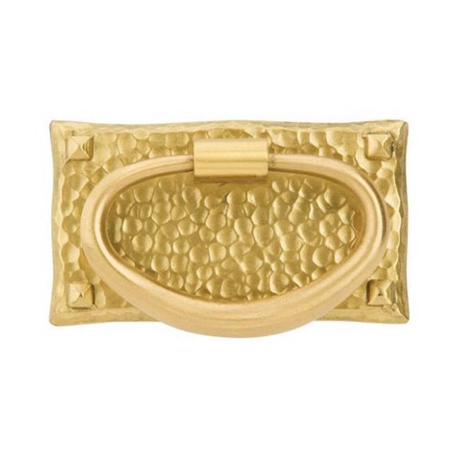 Emtek - Hammered Oval Pull, US4 - Satin Brass