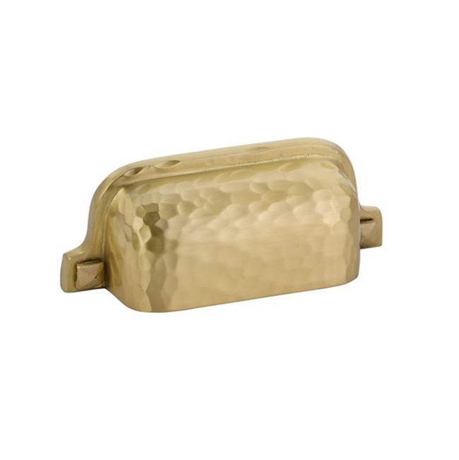 Emtek - Hammered Bin Pull, 3'' C-C, US3NL - Unlacquered Brass