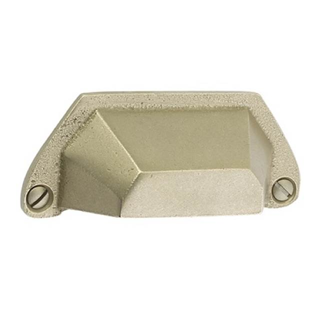 Emtek - Sandcast Bronze Bin Pull, 4'' C-C, TWB - Tumbled White Bronze