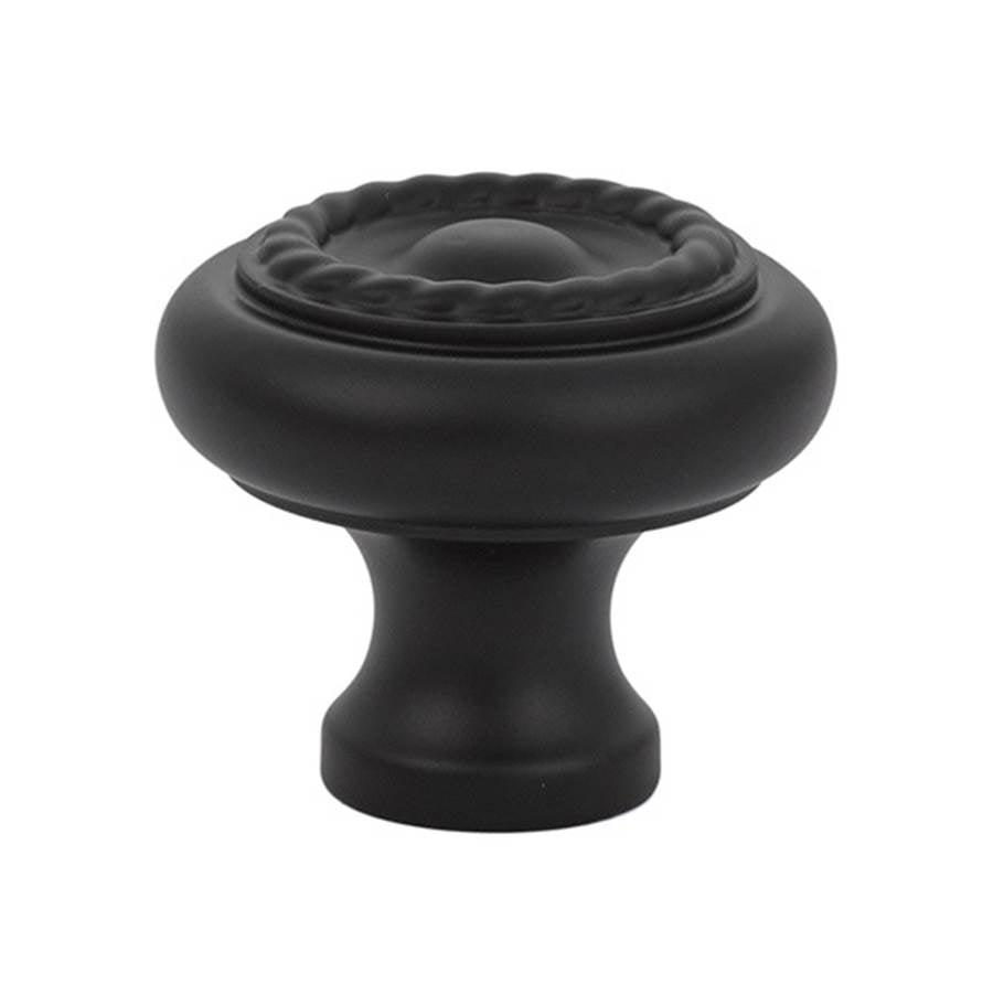 Emtek - Cabinet Knob, Brass Rope, 1-3/4'', US19 - Flat Black
