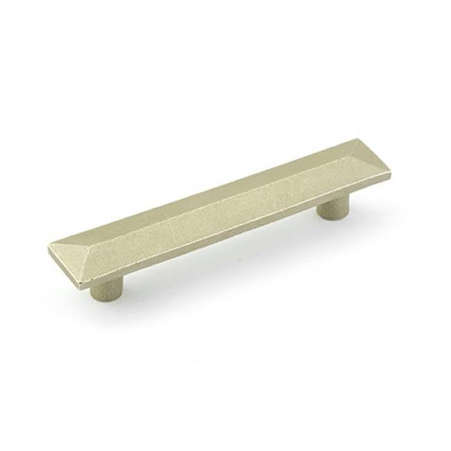 Emtek - Sandcast Bronze Pyramid Pull, 3'' C-C, TWB - Tumbled White Bronze