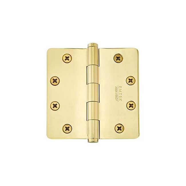 Emtek - 9600 Hnge, SldBrs, HD, 1/4''RdCr, 4x4'', US3NL - Unlacquered Brass