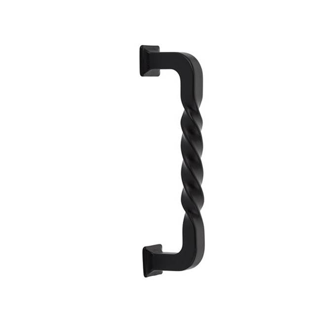 Emtek - Concealed Surface Mount, Tuscany 8'' Twist Pull, FB - Flat Black Bronze Patina