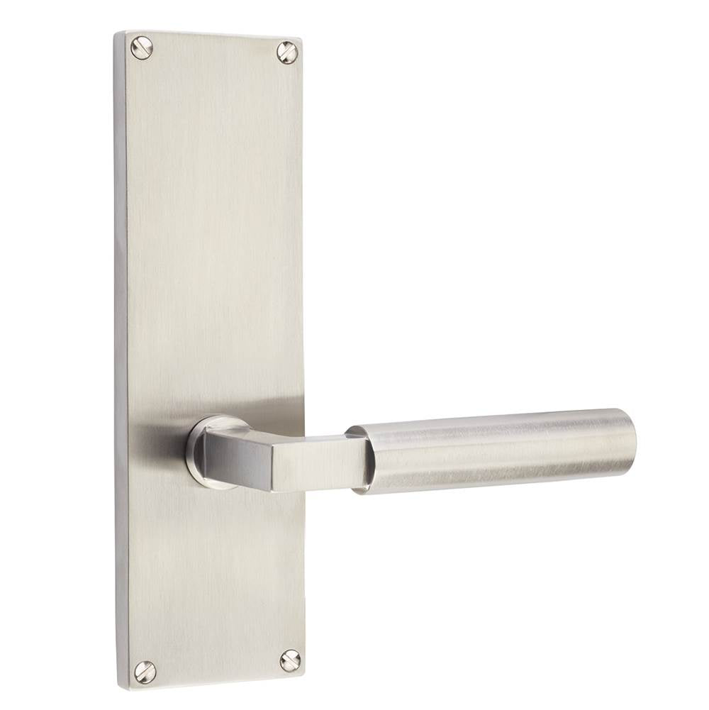 Emtek - Passage, Sideplate Locksets Stainless Steel Non-Keyed 8'', Stainless Steel Stuttgart Lever, SS - Brushed Stainless Steel