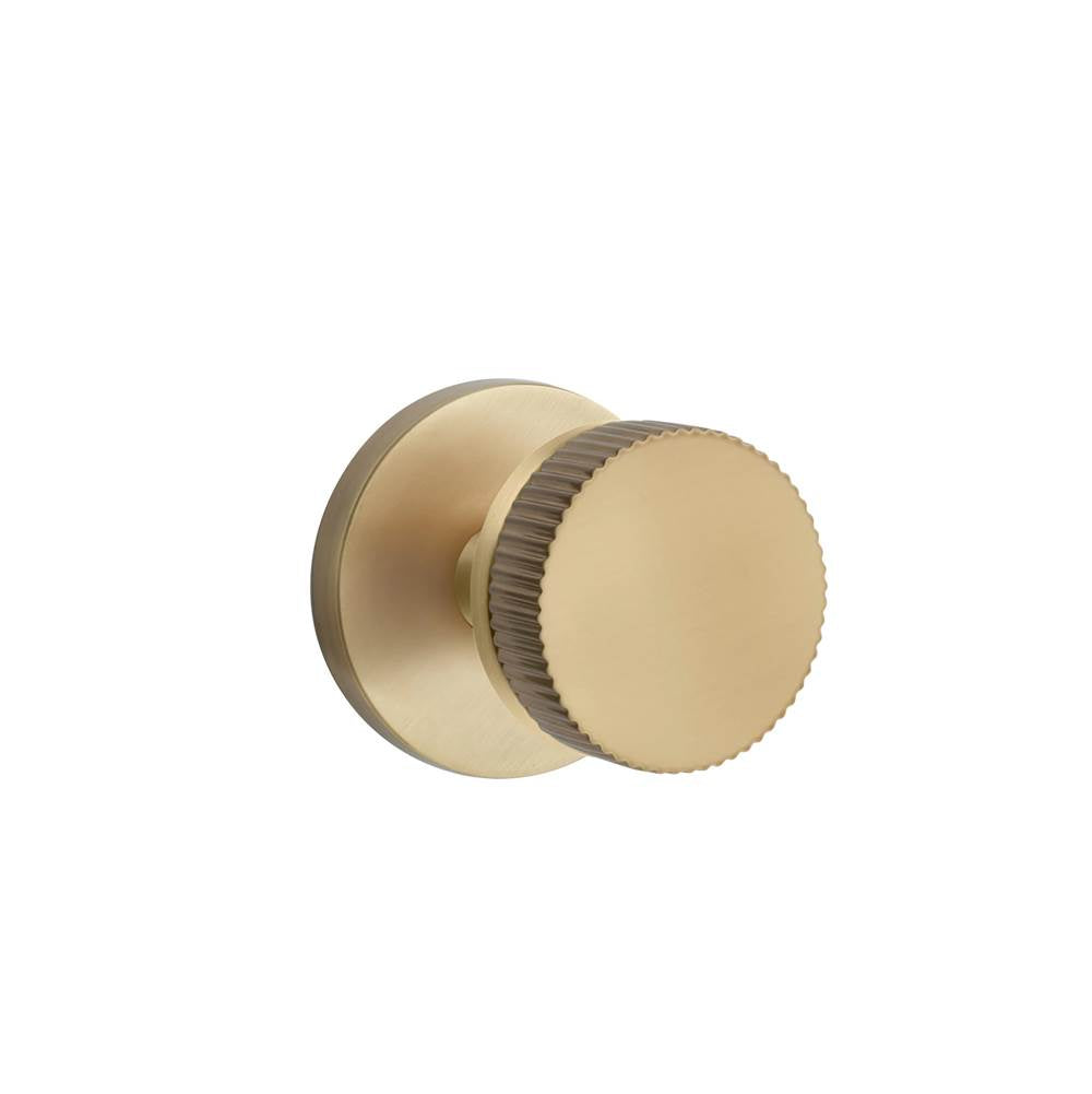 Emtek - Select Privacy, Disk Rosette US7, Conical Stem US7, Straight Knurled Knob US7 - French Antique