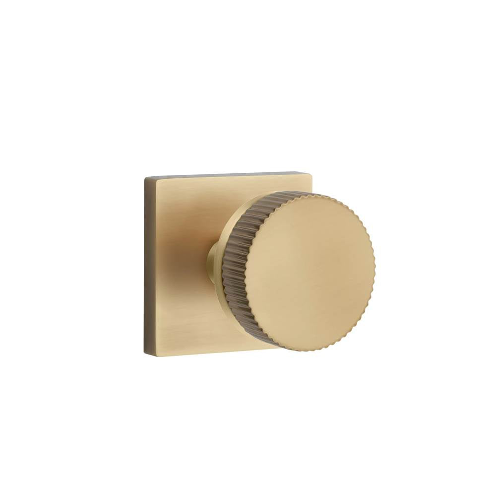 Emtek - Select Passage, Square Rosette US7, Conical Stem US7, Straight Knurled Knob US7 - French Antique