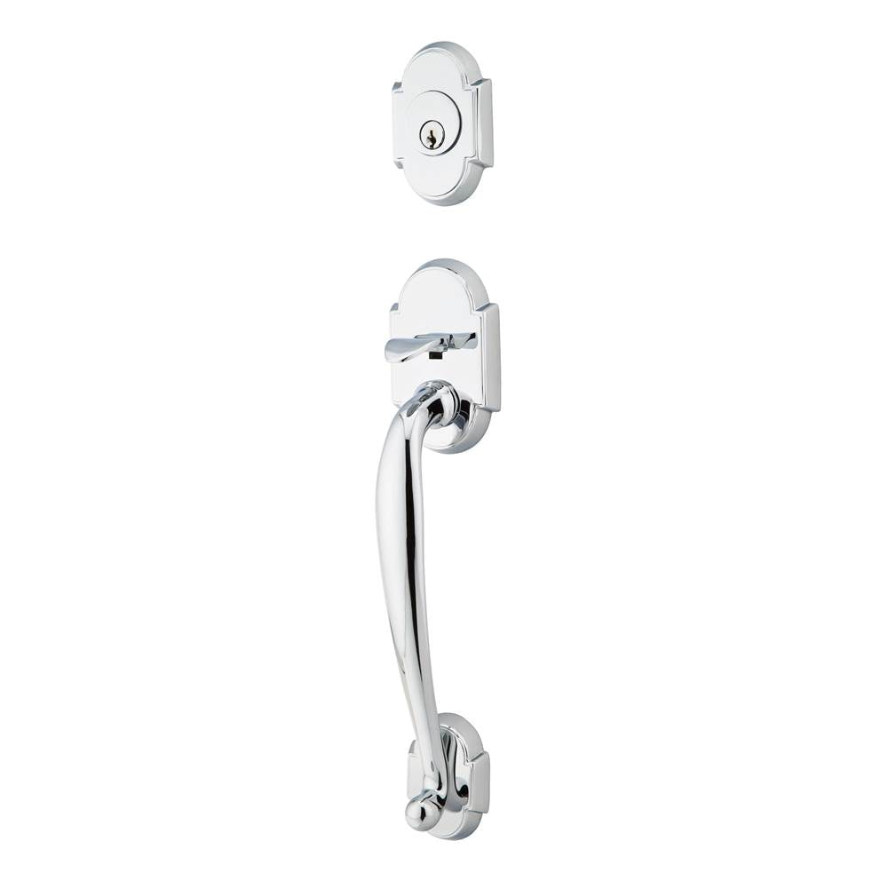 Emtek - Sgl Cyl, Nashville Tub Ent, Argos Lever, LH, US26 - Polished Chrome