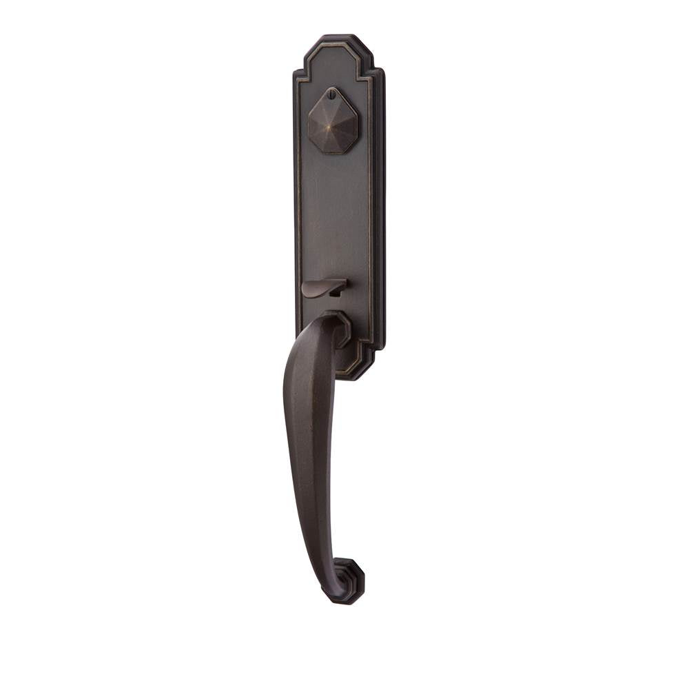 Emtek - Sgl Cyl, Octagon Tub Ent, Medici Lever, LH, MB - Medium Bronze Patina