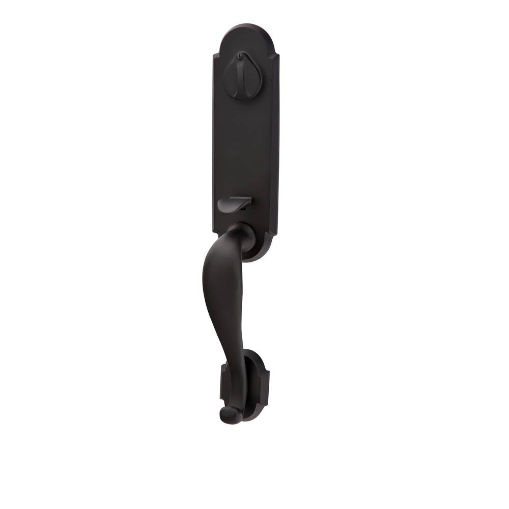 Emtek - Sgl Cyl, Remington Tub Ent, Aurora Lever, LH, FB - Flat Black Bronze Patina