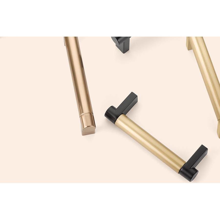 Select Cabinet Pull 3-1/2 in C-C, Rectangular Stem Satin Copper, Smooth Bar Satin Copper
