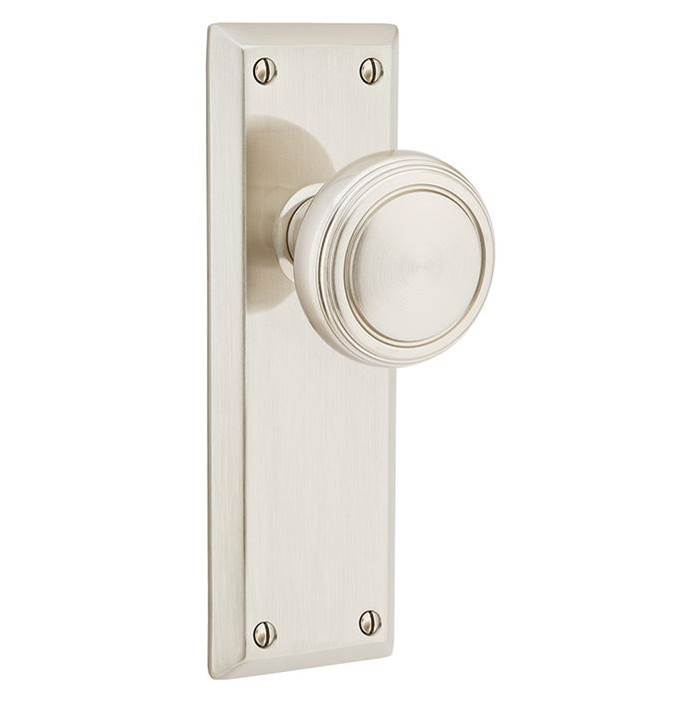 Emtek - Dummy Pair, Sideplate Locksets Quincy Non-Keyed 7-1/8, Wembley Lever, US3NL - Unlacquered Brass