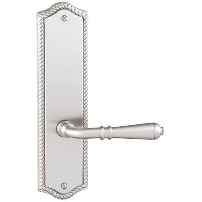 Emtek - Dummy Pair, Sideplate Locksets Rope Non-Keyed 9-5/8, Freestone Lever, US3NL - Unlacquered Brass