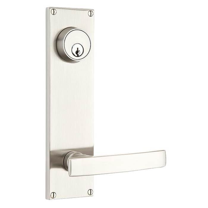 Emtek - Passage Double Keyed, Sideplate Locksets Modern 5-1/2, Helios Lever, RH, US3NL - Unlacquered Brass