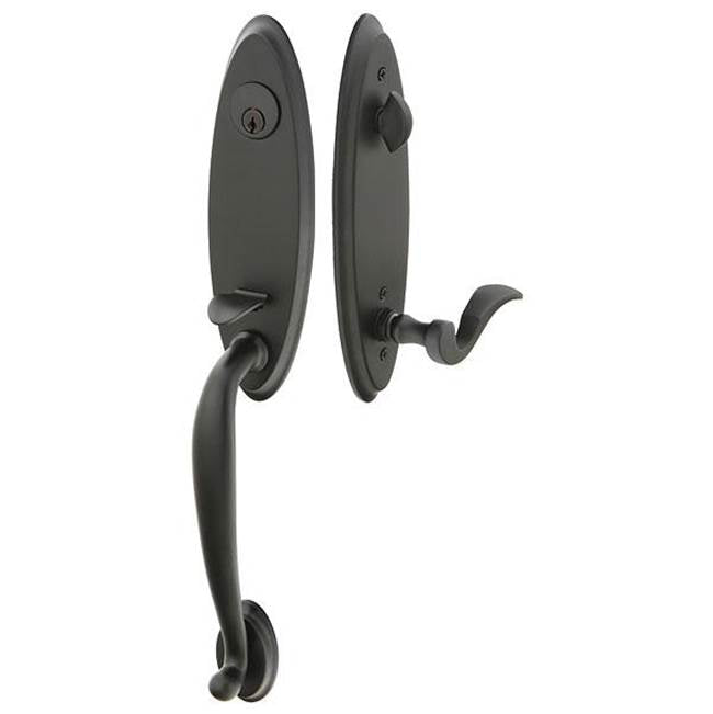 Emtek - Dbl Cyl, Marietta Tub Ent, Belmont Knob, US3NL - Unlacquered Brass