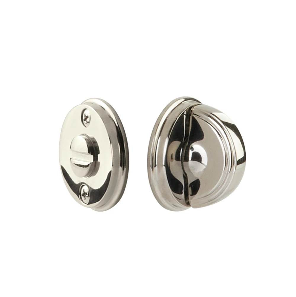 Emtek - Thumbturn Privacy Bolt, Double Watford Rosette US14 Lifetime, with Arched Thumbturn US14 Lifetime - Polished Nickel