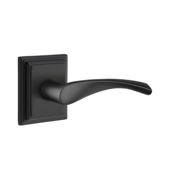 Emtek - Privacy, Wilshire Rosette, Triton Lever, LH, US19 - Flat Black