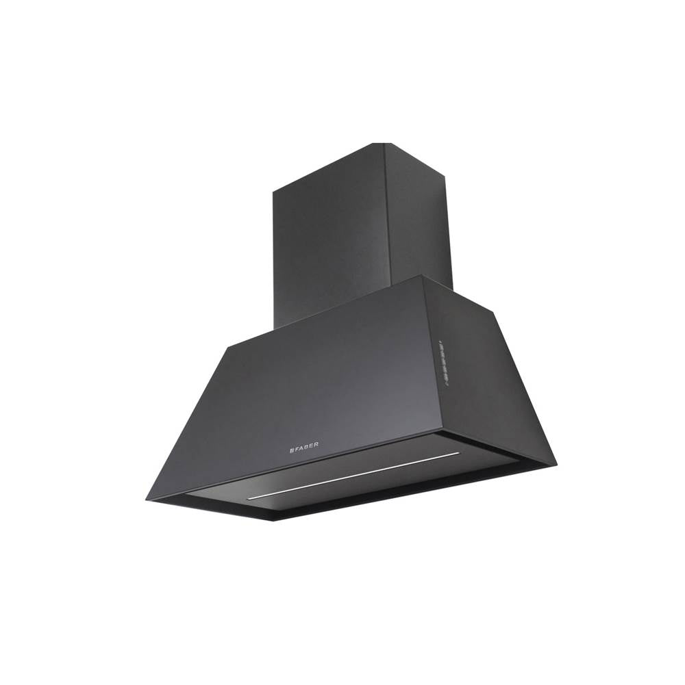 Designer Series Wall Hood Painted Black with 600 cfm Class Blower, 28'' W