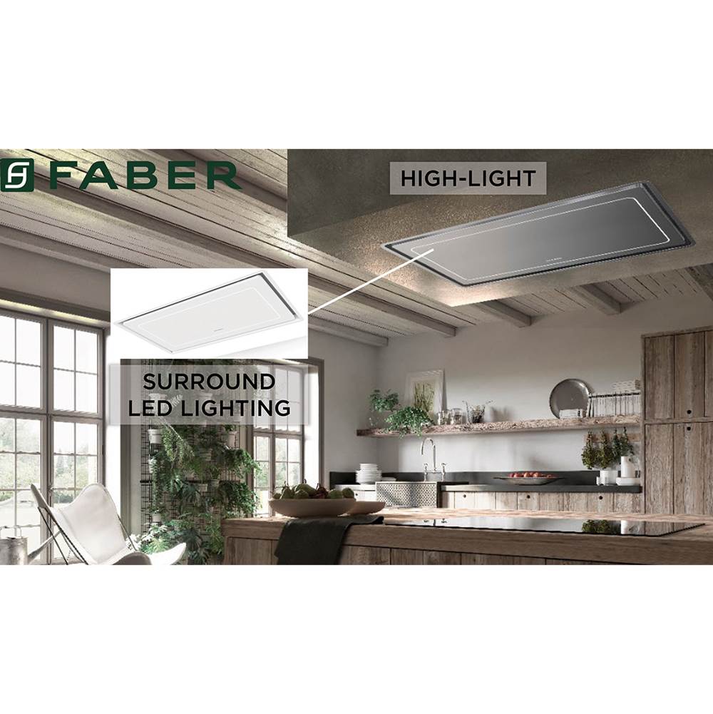 Ceiling-Mount Stainless Steel Island Hood, 36'' Wx19'' D, (Blower Sold Separately)