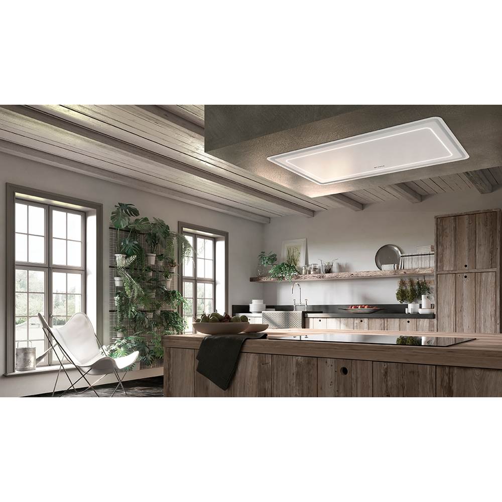 Faber - Ceiling-Mount White Island Hood, 36'' Wx19'' D, (Blower Sold Separately) - White Matte