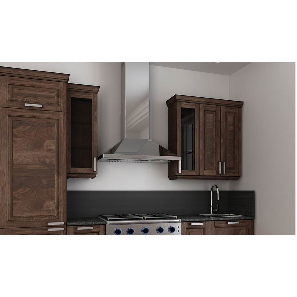 Pyramid Shape Wall Hood with 600, 395 or 295 cfm Pro VAM Blower, 36'' W