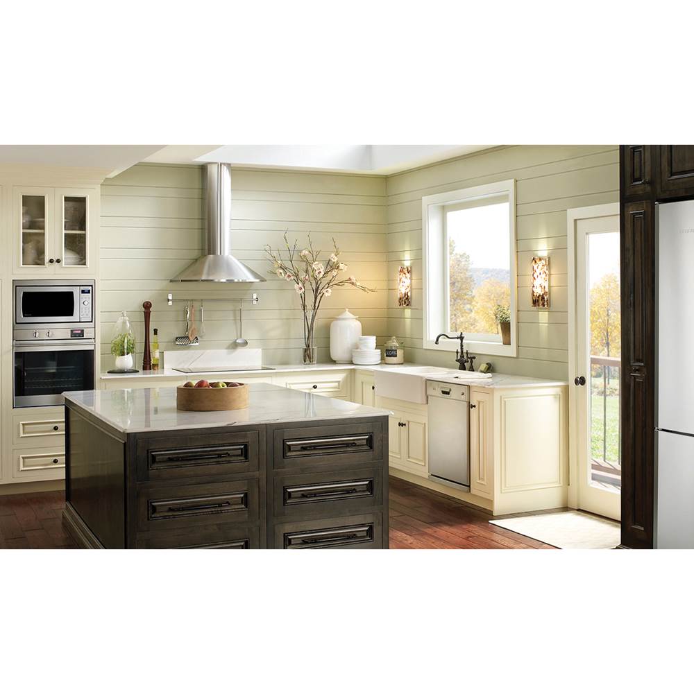 Faber - Rounded Pyramid Shape Wall Hood with 600, 395 or 295 VAM Blower, 36'' W, Stainless Steel - Stainless Steel