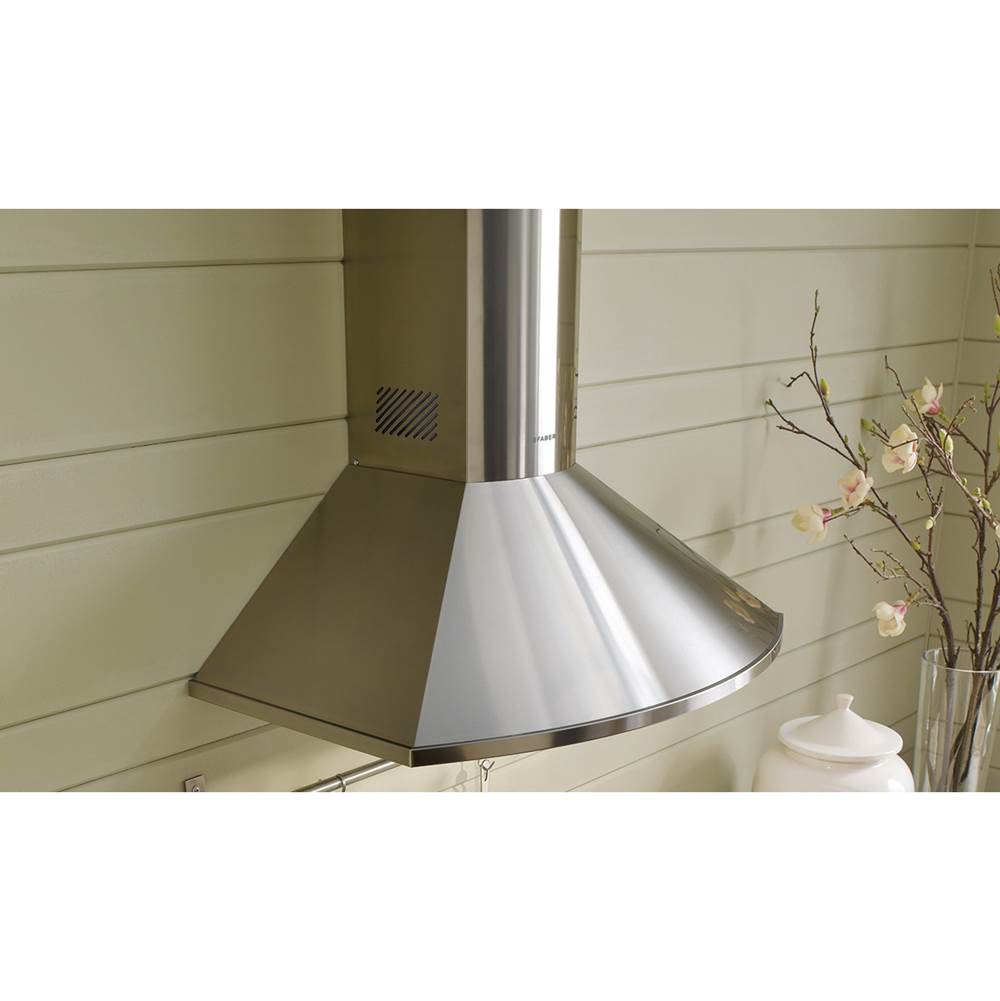 Rounded Pyramid Shape Wall Hood with 600, 395 or 295 VAM Blower, 30'' W, Stainless Steel