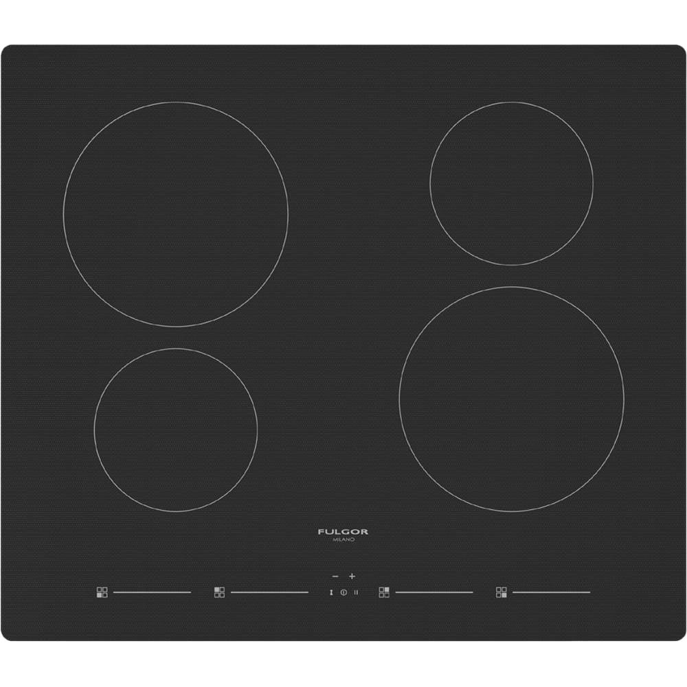 Fulgor Milano - 24'' 400 Series Stainless Steel Induction Cooktop - Black Glass With Aluminum Trim