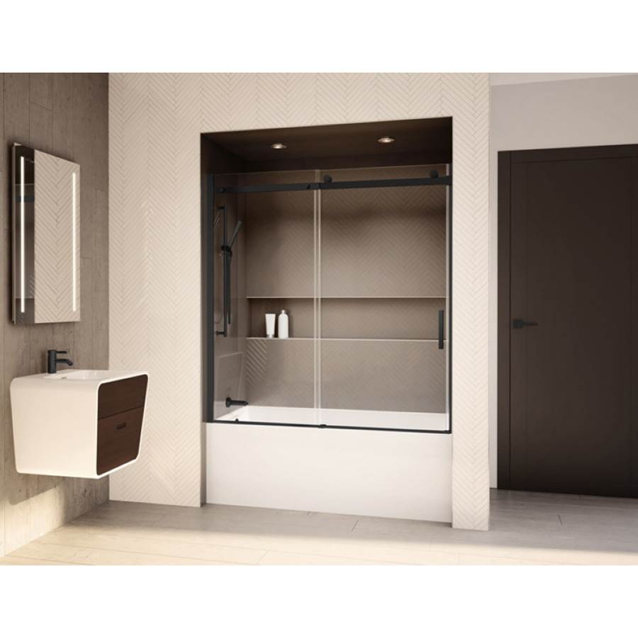 Fleurco - HORIZON TUB 60W/MATTE BLACK/LEFT/SEKUR+ - Matte Black