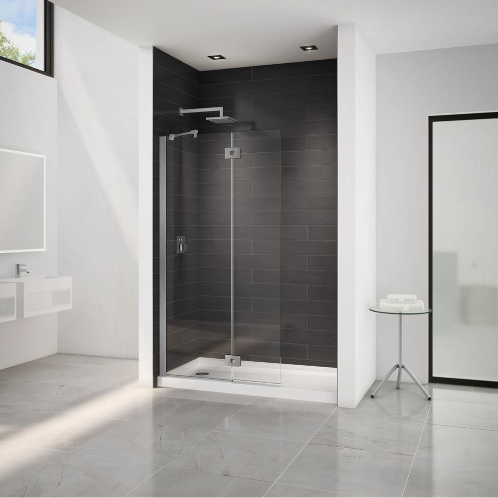 Fleurco - EVOL SQ SHW SHD/79''H/10MM/BR NK/CLR/RCT HG - Brushed Nickel