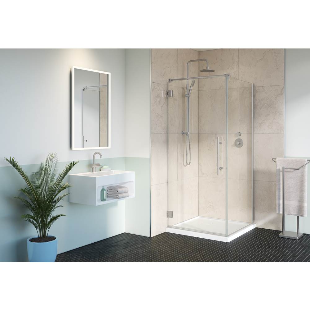 Fleurco - PL CUBE/32/42/79''H/BR NK/CLR/RCT HG/STR HND - Brushed Nickel