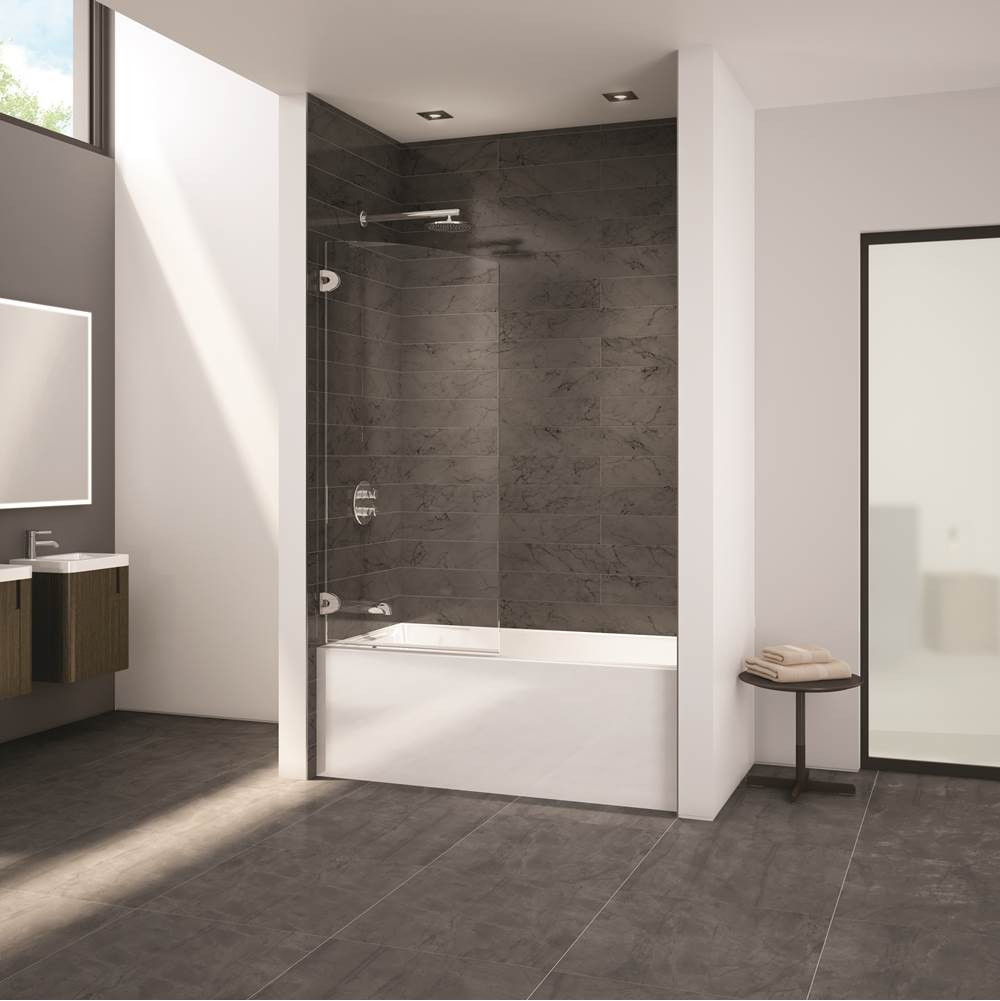 Fleurco - SOLO TUB SHD/29'' W X 63''H/10MM/BR NK/CLR/OV HG - Brushed Nickel