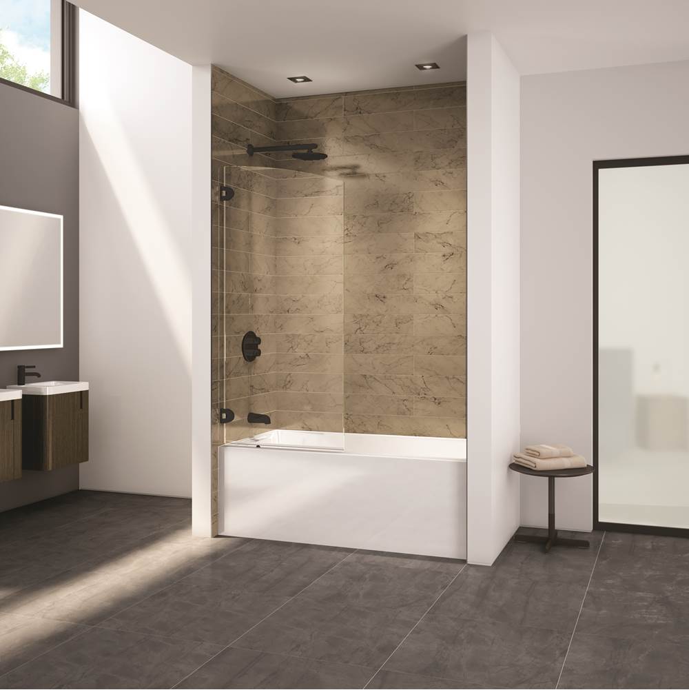 Fleurco - SOLO TUB SHD/29'' W X 63''H/10MM/MAT/CLR/OV HG - Matte Black