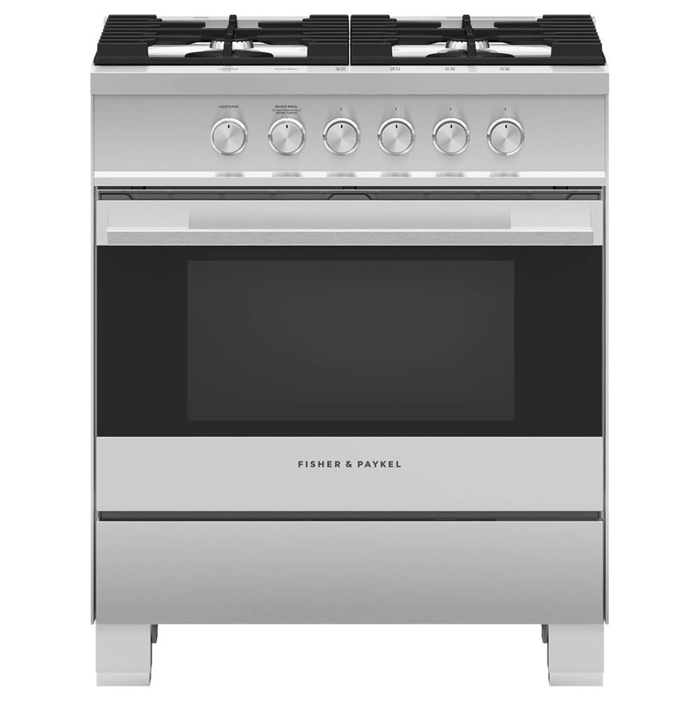 Fisher & Paykel - 30'' Range, 4 Burners, with Hob Rail