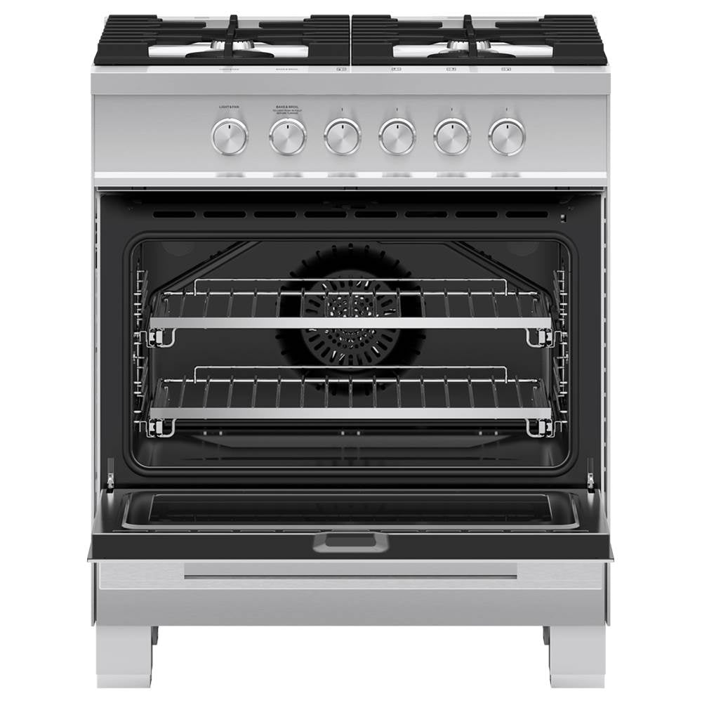 30'' Range, 4 Burners, with Hob Rail