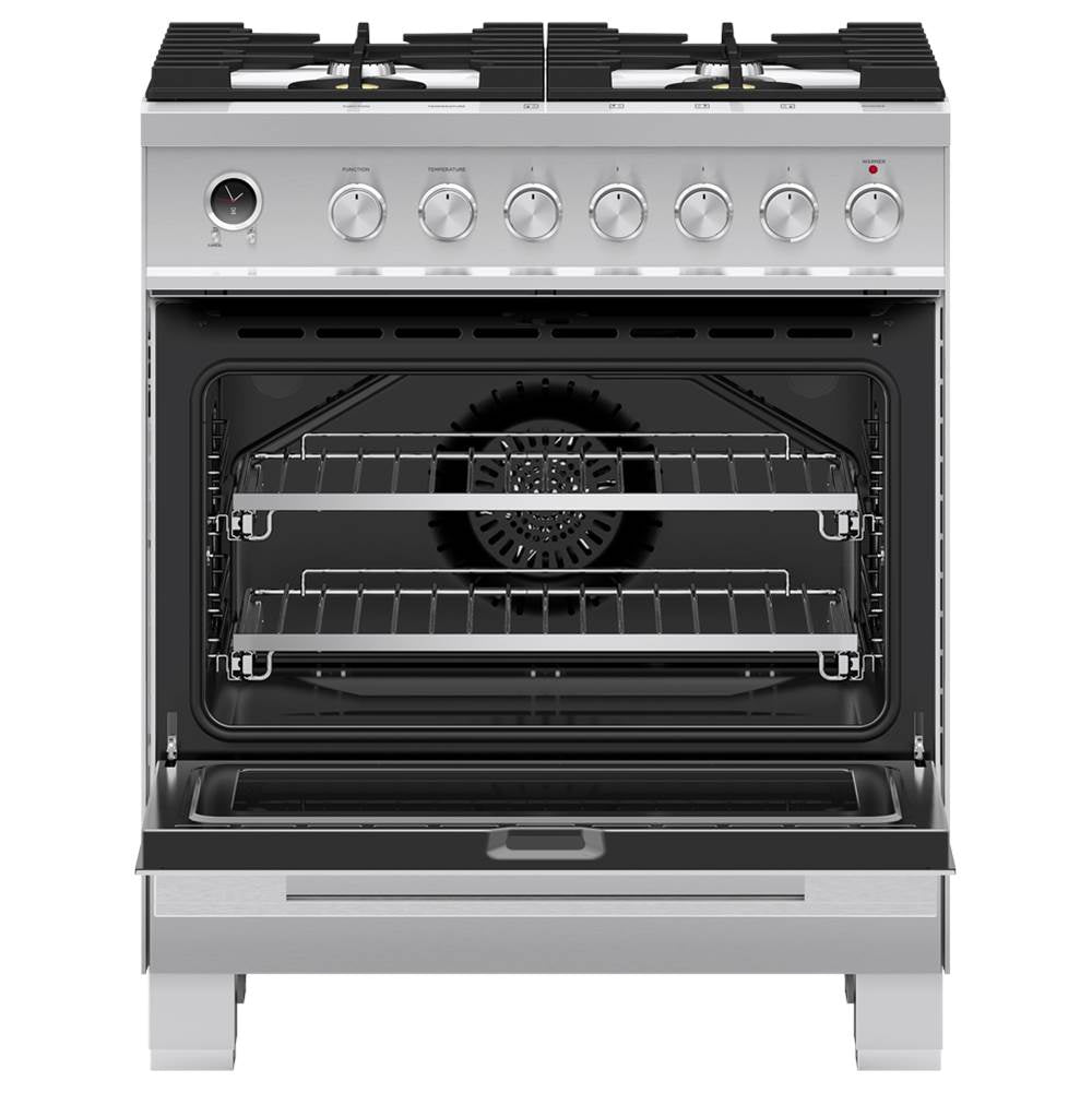 30'' Range, 4 Burners, Self-cleaning, with Hob Rail