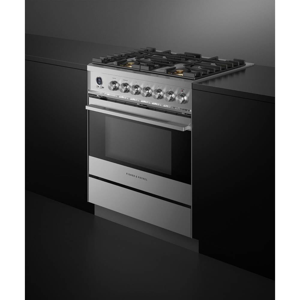 30'' Range, 4 Burners, Self-cleaning, with Hob Rail