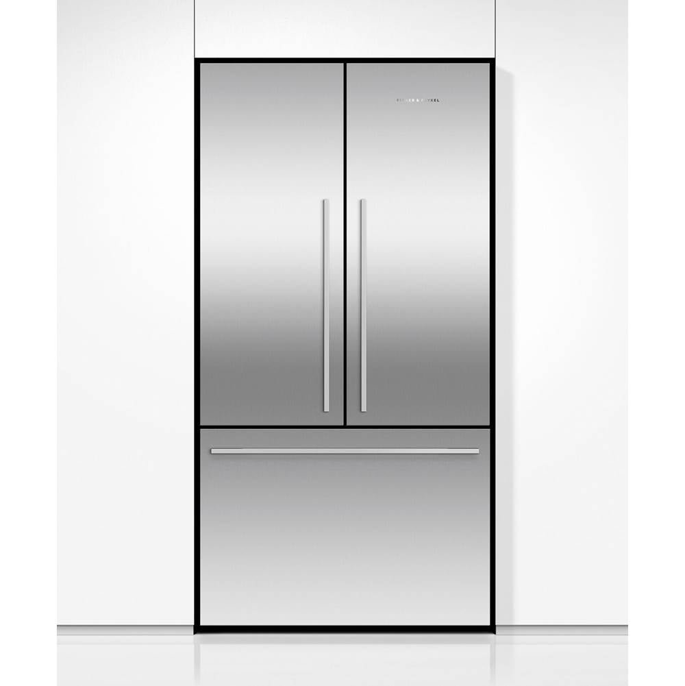 36'' French Door Refrigerator Freezer, Stainless Steel, 20.1 cu ft, Ice Only, Counter Depth, Contemporary Square Handle