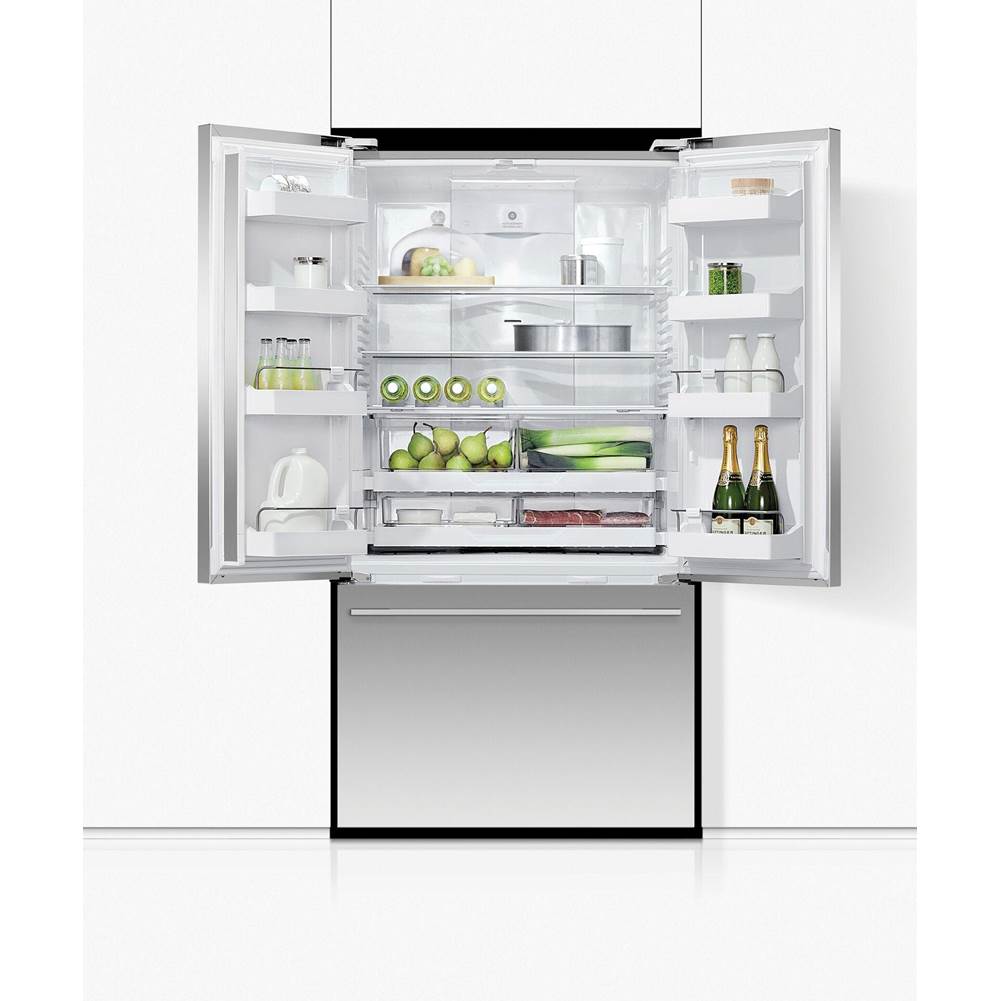 36'' French Door Refrigerator Freezer, Stainless Steel, 20.1 cu ft, Ice Only, Counter Depth, Contemporary Square Handle