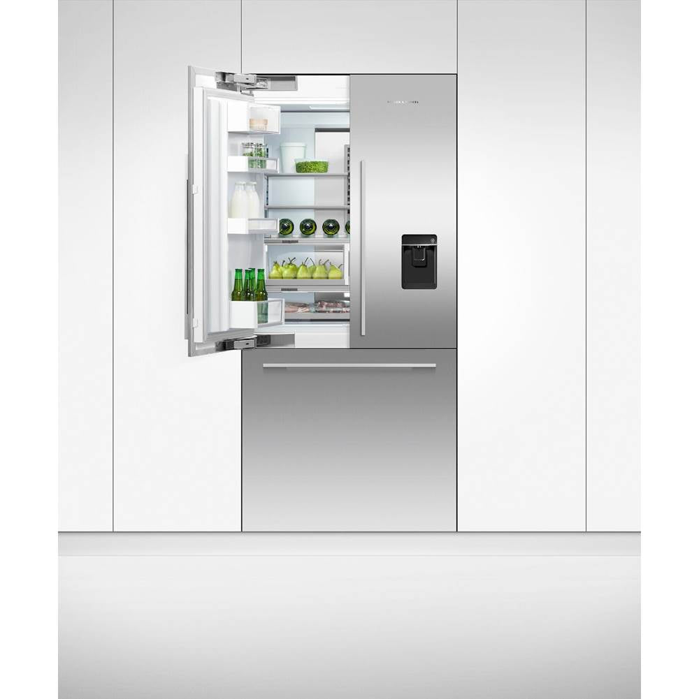 36'' French Door Refrigerator Freezer, 80'' H, 16.8 cu ft, F&P Stainless Panel Req, Ice & External Water Requires - RD3680AU or RD3684AU