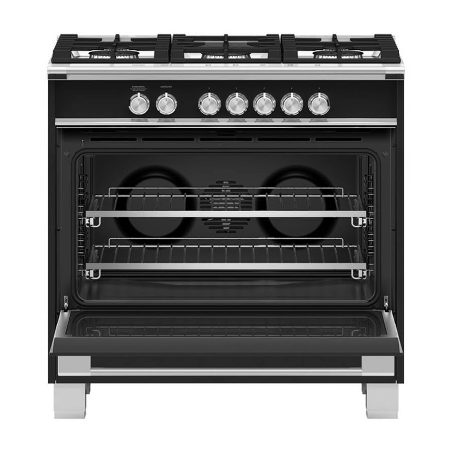 36'' Range, 5 Burners, Black