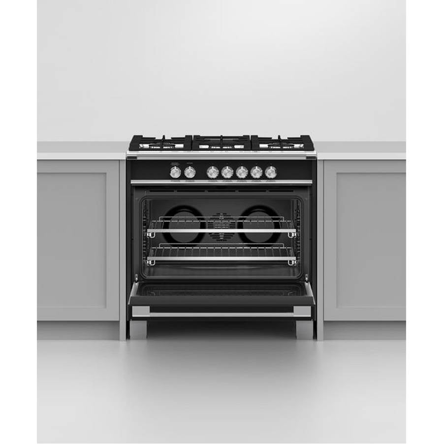 36'' Range, 5 Burners, Black