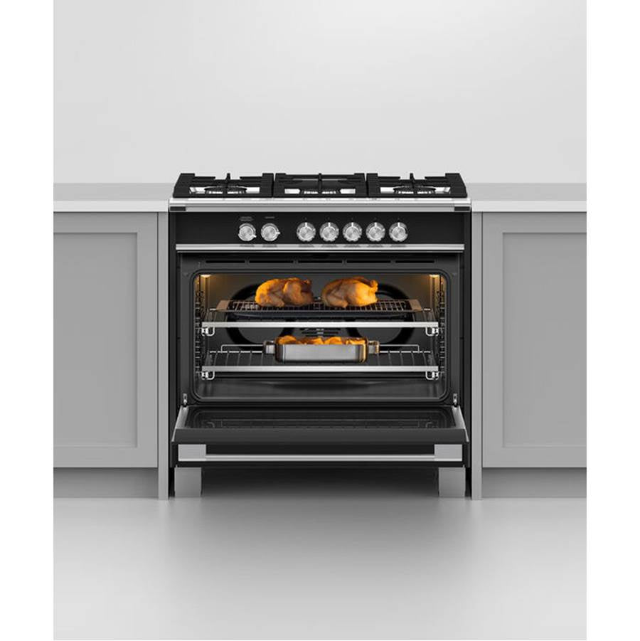 36'' Range, 5 Burners, Black